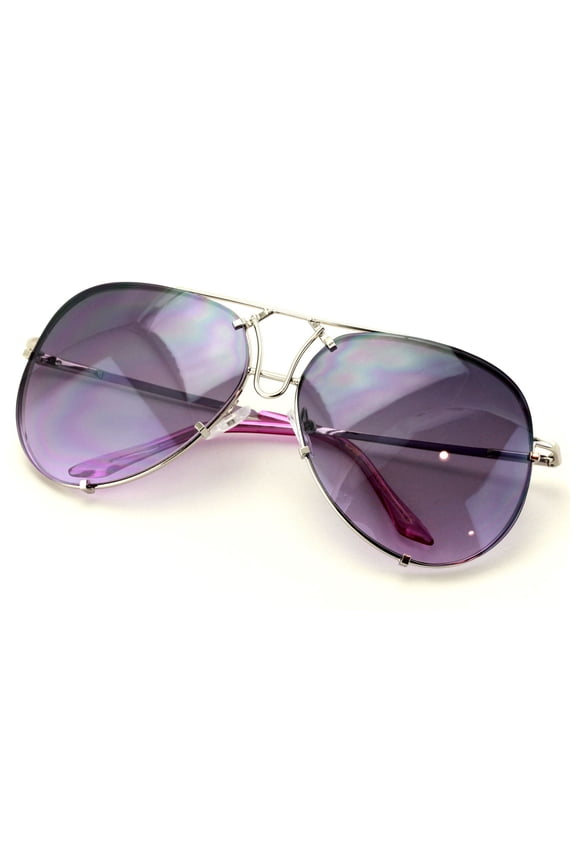 New Large Limited Edition Colorful Gradient Lens Metal Aviator Sunglasses