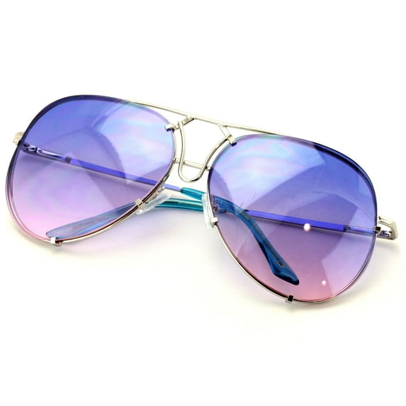 V.W.E. New Large Limited Edition Colorful Gradient Lens Metal Aviator Sunglasses