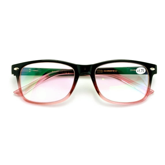 V.W.E. Rectangular Lightweight Reading Glasses - Anti-Reflective Coating - Spring Hinge Reader AR
