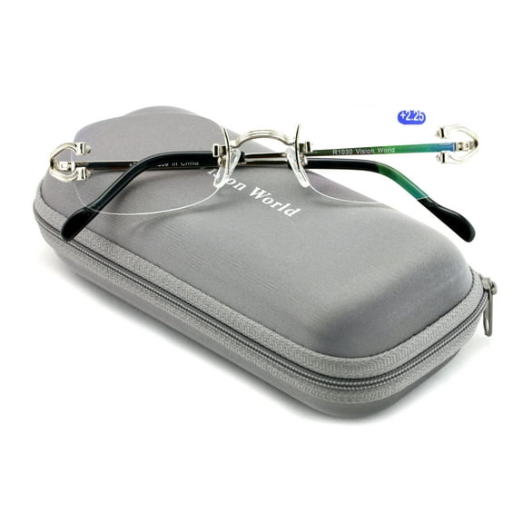 V.W.E Rectangular Rimless Fashion Reading Glasses With Anti-reflective AR Coating Metal Frame +3.00