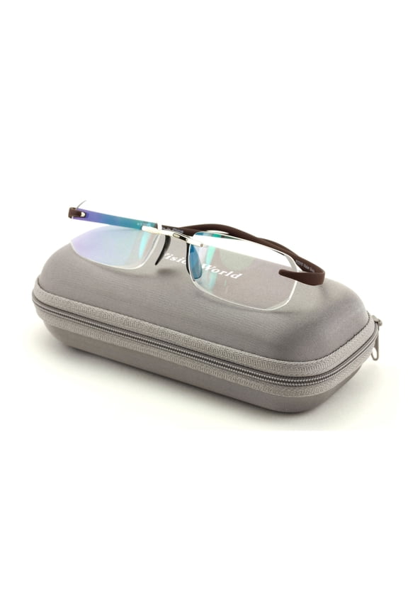 V.W.E Rectangular Rimless Memory Flex Temple Reading Glasses With Anti-reflective AR Coating