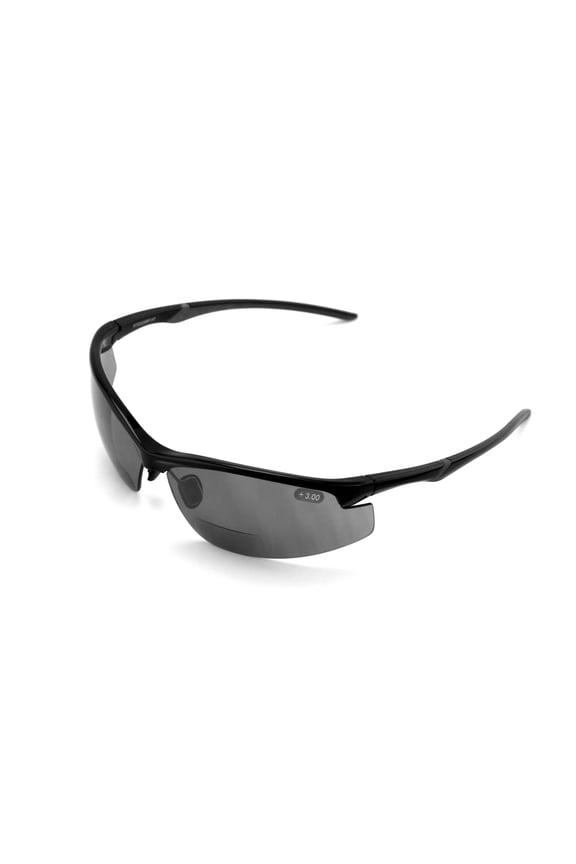 Bi-focal Ansi Z87.1 Protective Eyewear, Gloss Black +1.75