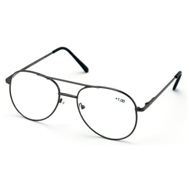 V.W.E. Spring Hinge Aviator Metal Frame Reading Glasses