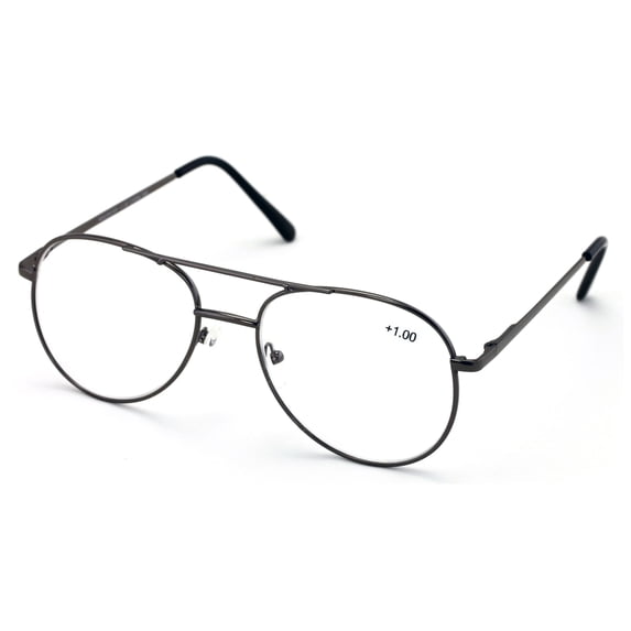 V.W.E. Spring Hinge Aviator Metal Frame Reading Glasses