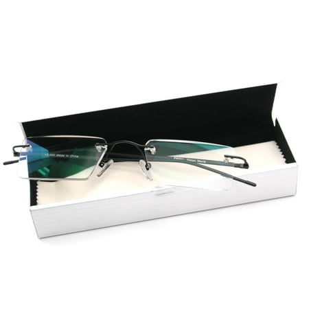 V.W.E. Thin Rectangle Rimless Readers with Anti-Reflective AR Coating