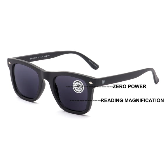 V.W.E. Tinted Progressive Reading Sunglasses For Men or Women - Zero Power On Top - No Line UV400 Reader +2.00