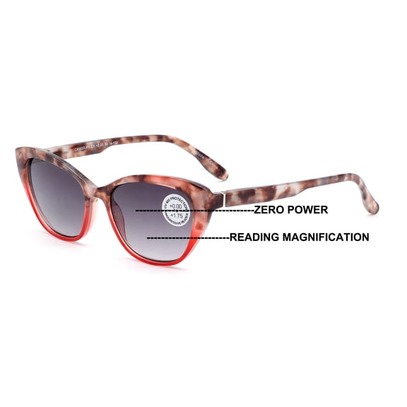 V.W.E. Tinted Progressive Reading Sunglasses For Men or Women - Zero Power On Top - No Line UV400 Reader +2.50