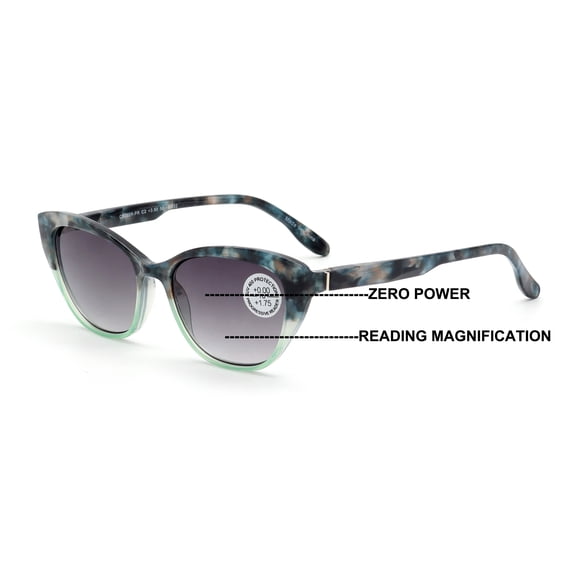 V.W.E. Tinted Progressive Reading Sunglasses For Men or Women - Zero Power On Top - No Line UV400 Reader +2.50