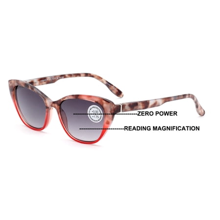 V.W.E. Tinted Progressive Reading Sunglasses For Men or Women - Zero Power On Top - No Line UV400 Reader +3.50