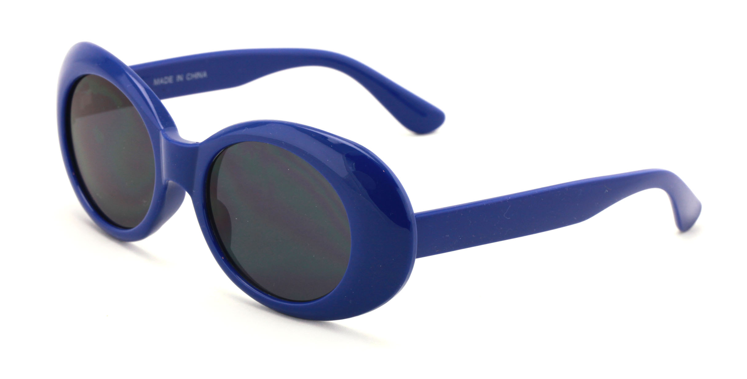 V.W.E. Vintage Sunglasses UV400 Bold Retro Oval Mod Thick Frame Sunglasses Clout Goggles with Dark Round Lens - image 1 of 3