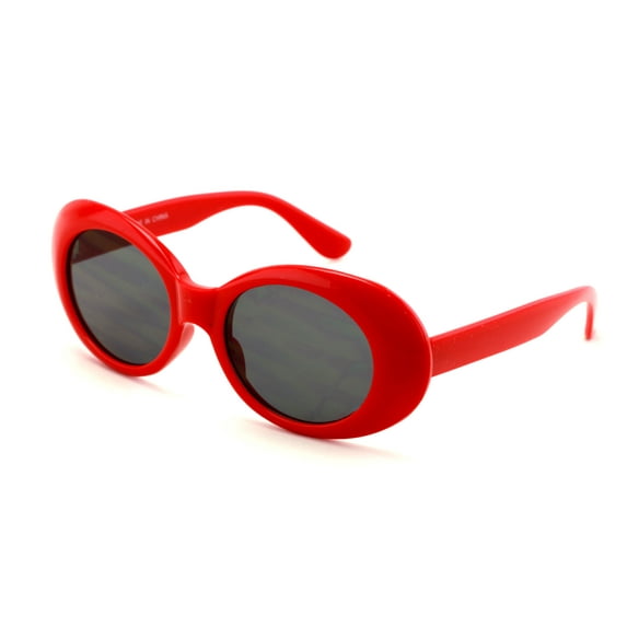 V.W.E. Vintage Sunglasses UV400 Bold Retro Oval Mod Thick Frame Sunglasses Clout Goggles with Dark Round Lens