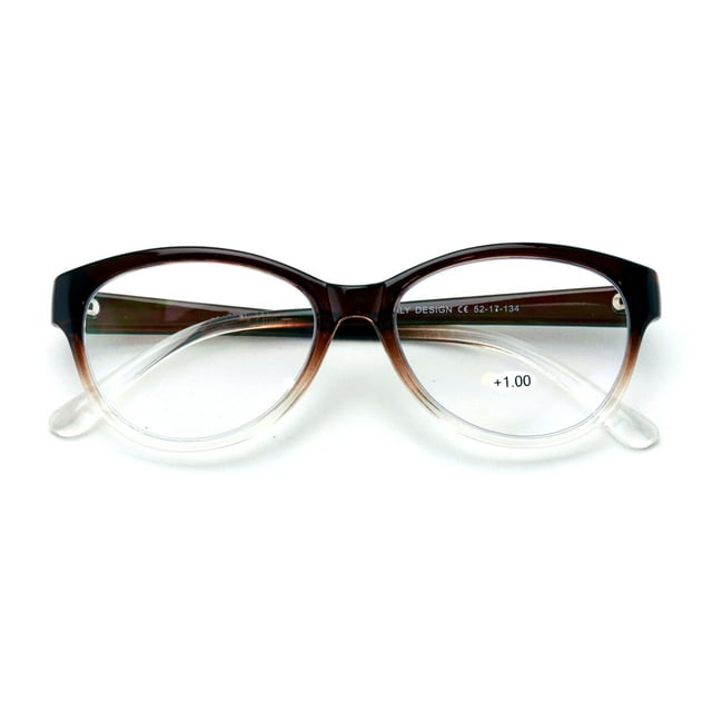 V.W.E. WoMen's Cateye No Line Progressive Clear Lens Trifocal Reading