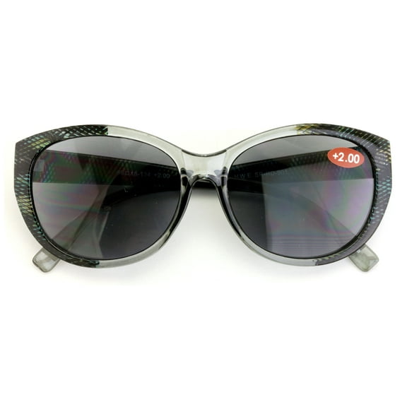 V.W.E. Women Outdoor Reading Sunglasses Reader Glasses Cateye Vintage Jackie Oval Fish Scale