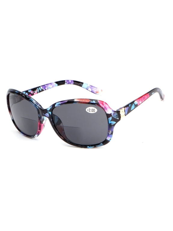 Women Oversize Oval Sunglasses Bifocal - Outdoor Fashion Reading Glasses With UV Protection +2.50