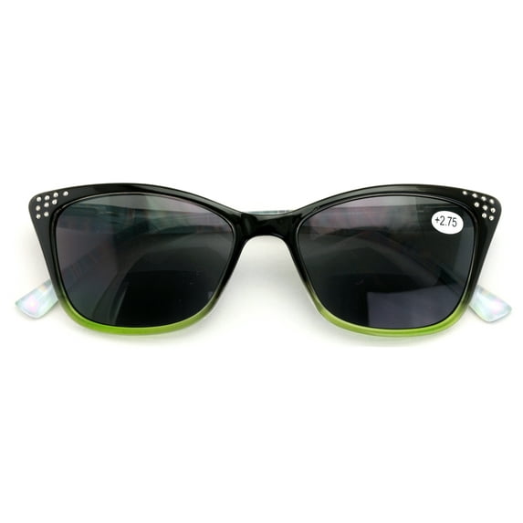 V.W.E. Women's Bifocals Reading Sunglasses Reader Glasses Vintage Outdoor Cateye Black Hippy