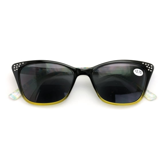 V.W.E. Women's Bifocals Reading Sunglasses Reader Glasses Vintage Outdoor Cateye Black Hippy