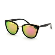 V.W.E. Womens Cat Eye Mirrored Reflective Lenses Oversized Cateyes Fashion Female Sunglasses