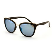 V.W.E. Womens Cat Eye Mirrored Reflective Lenses Oversized Cateyes Fashion Female Sunglasses