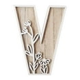 thumbnail image 1 of V Wood Flower Decoration, Carved Letter Craft, Home Wall Art, Wedding Decor With Natural Wood Material, Handmade Design For Kitchen Decor, Living Room Accents And Gift Ideas, 1 of 4