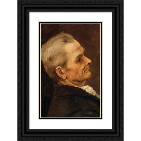 Václav Brožík 13x18 Black Ornate Wood Framed Double Matted Museum Art Print Titled - Men's Portrait