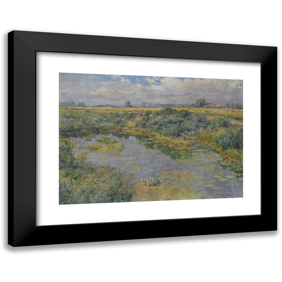Václav Radimsky 18x14 Black Modern Framed Museum Art Print Titled - River Landscape (1919)
