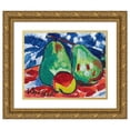 thumbnail image 1 of Václav Špála 14x12 Gold Ornate Wood Frame and Double Matted Museum Art Print Titled - Two Apples and a Pear (1936), 1 of 4