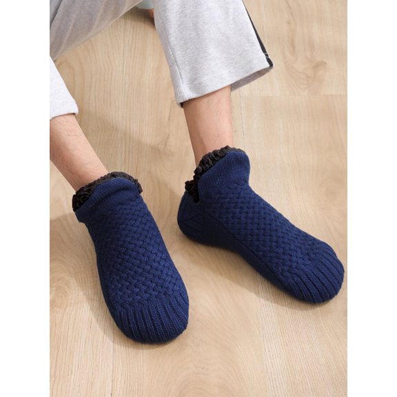 V for city basics Stocking with Fleece Thick Floor Socks Men Floor Socks Indoor Soft Soled Socks Home Winter Socks