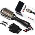 thumbnail image 1 of Vögel Nano Titanium Hot Air Brush & Hair Dryer - One Step Volumizer,Professional Blowout for Style and Dry,Incl Clips, Gloves,Gold, 1 of 7