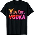thumbnail image 1 of V is for Valentines Day Funny Anti Valentine Graphic Crew Neck Short Sleeve T-Shirts (Men's, Women's), 1 of 4