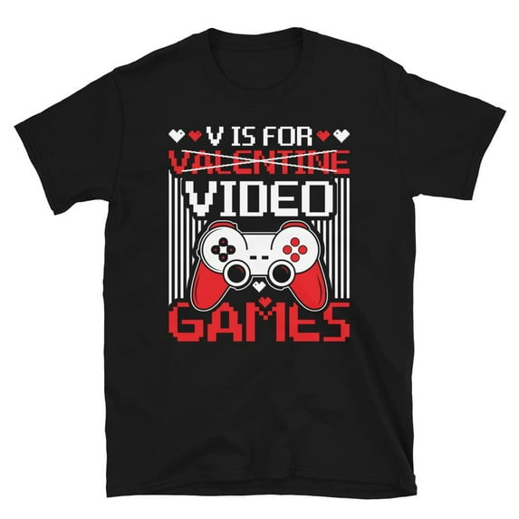 V is for Video Games No Valentines Day Video Console Tee