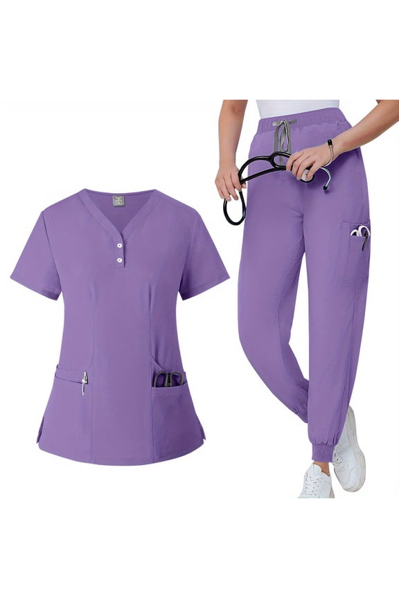 V-neck Elastic Quick-drying Hand Washing Uniform, Doctor's Surgical Garment, Hand Brushing Clothes, Nurse Workwear, Work Clothes, Men's and Women's Suits