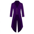 thumbnail image 1 of V-neck Men Slim Party Jacket Vintange Coat with Buttons, 1 of 4