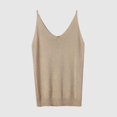 thumbnail image 1 of V-neck Shimmering Knit Tank Top Everyday Casual Solid-Color Women's Summer Fashion, 1 of 3