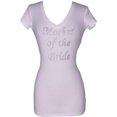 thumbnail image 1 of V-neck Tee Cotton T-shirt Top Studded Crystal Mother of the Bride Shower Gift, 1 of 1