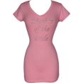 thumbnail image 1 of V-neck Tee Cotton T-shirt Top Studded Crystal Mother of the Bride Shower Gift, 1 of 1
