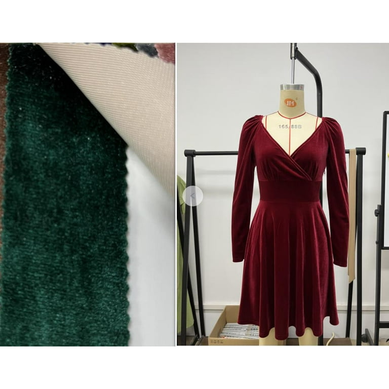 V-neck waist A-line sexy velvet dress - Walmart.com