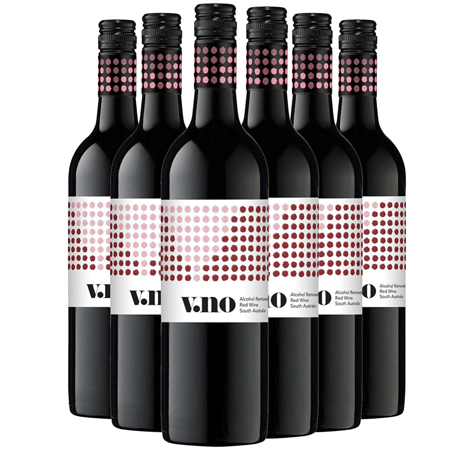 V.no Non Alcoholic Wine Red Wine 750mL 6 Bottles Vegan and Gluten Free Alternative Beverage Made in Australia from 100 Australian Grapes