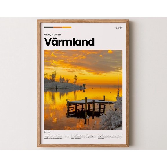 Värmland Poster, Värmland Print, Värmland Photo, Värmland Art, Sweden Poster, Sweden Print, Travel Poster Gift, 24x36 UNFRAMED