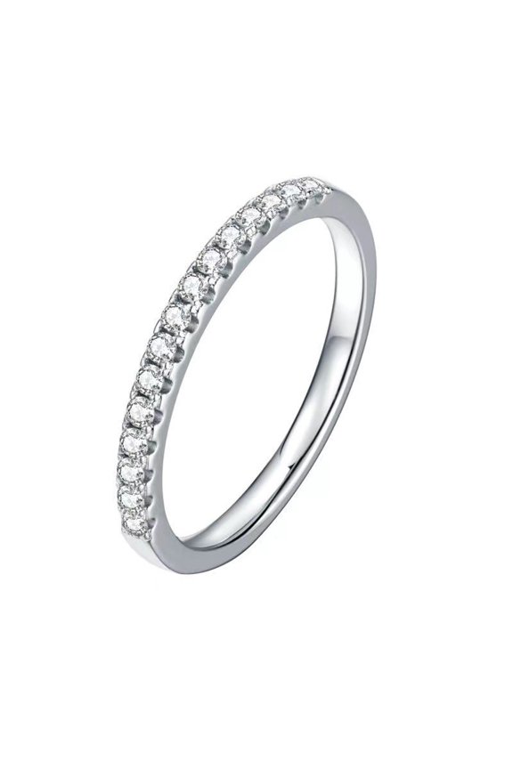 V-shaped Diamond Ring Women's V-shaped Row Diamond Small Broken Diamond Protective Ring Row Diamond Ring Overlapped Crown Electroplated Rose Gold-silvery-exorcism