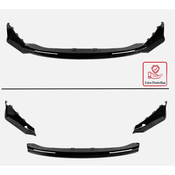 FENGXIH Front Bumper Lower Lip Spoiler for BMW G80 M3 G82 G83 M4 2021–2026 V-shaped Gloss Black Plastic 1 Piece