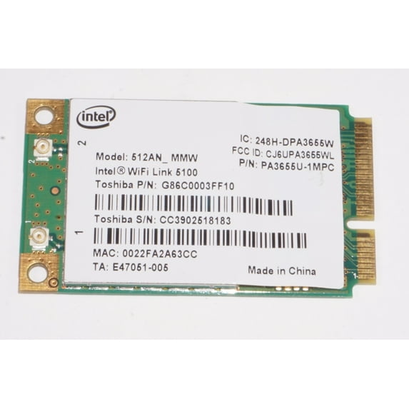 V000123030 Toshiba Wireless Card W-Lan 802.11a/ G/ N, Intel A300