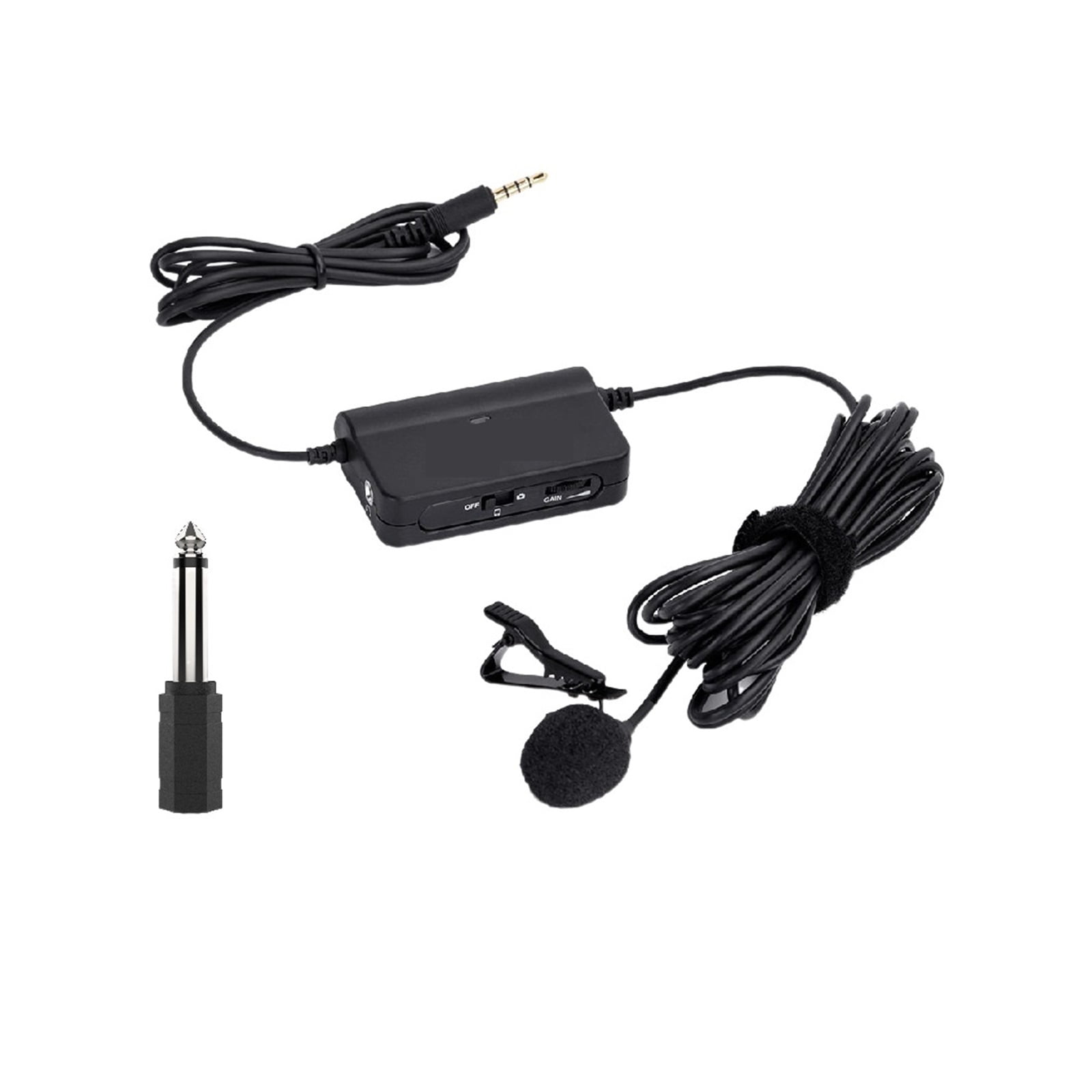 V05 Condenser Lavalier Lapel Clip-on Microphone 3.5mm TRRS 6M Mic For PC Camera Recording ,Easy to Operate