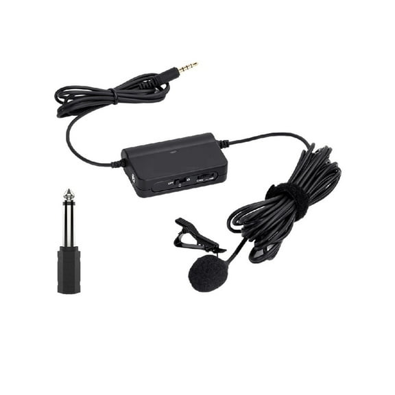 V05 Condenser Lavalier Lapel Clip-on Microphone 3.5mm TRRS 6M Mic For PC Camera Recording ,Easy to Operate