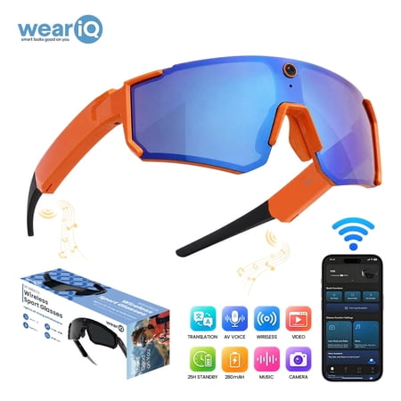 V06 AI Smart Glasses with 8MP Camera, 1200P Video & Bluetooth Audio