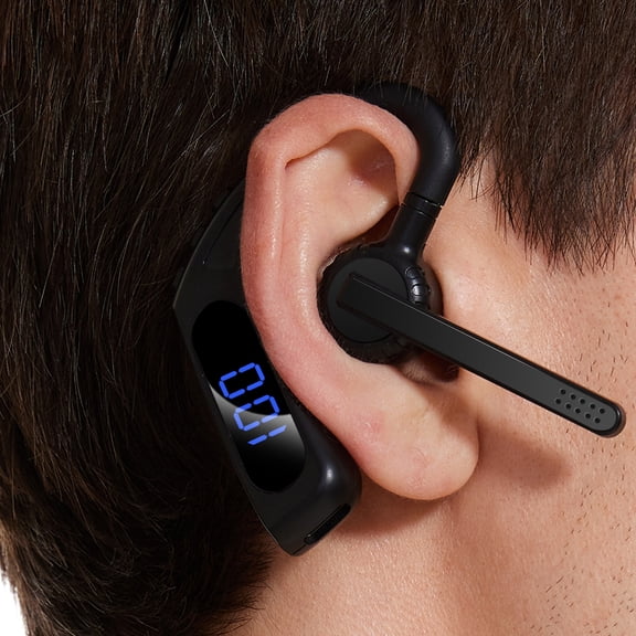 V10 Business Ear Hanging Bluetooth Earphones Call Number Reporting Full Scene Sound Directional Air Conduction Digital Display No In Ear Leakage