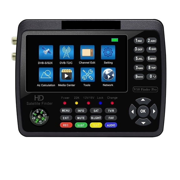V10 Finder Pro Satellite TV Finder Meter 4.3'' DVB-S/S2/S2X/T/T2/C/H.265+AHD(8MP) PK ST-5150 ST-6980 V8 Finder Pro 2