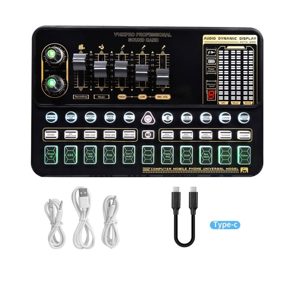 V10 Sound Card Live Sound Card Mobile Phone Karaoke Computer Live Broadcast Tik Tok Equipment