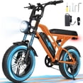 thumbnail image 1 of ESKUTE V100 Electric Bike for Teens Adults, 750W Peak 1500W 28 Mph 48V 13 Ah,16"x4.0" Fat Tire E Bicycle, 7-Speed E-Bike with Dual Suspension Orange, UL2849, 1 of 10