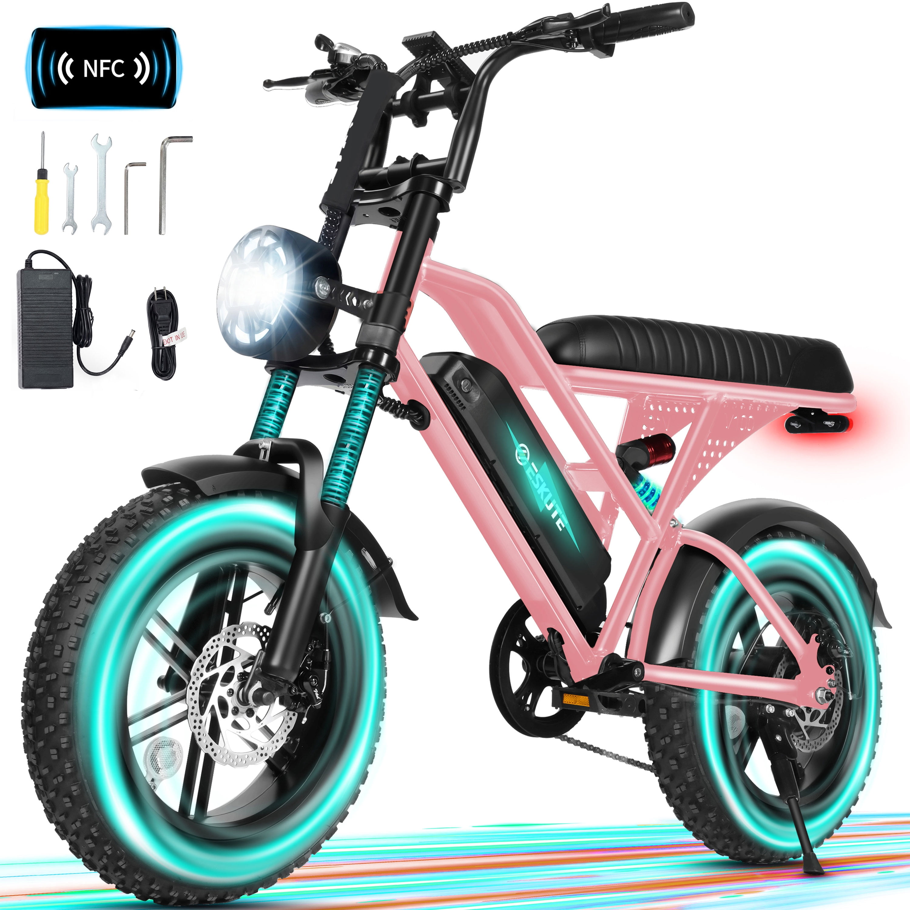ESKUTE V100 Electric Bike for Teens Adults, 750W Peak 1500W 28 Mph
