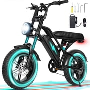 ESKUTE V100 Electric Bike for Teens Adults, 750W, 20 MPH, 48V 13 Ah,16"x4.0" Fat Tire E Bicycle, 7-Speed E-Bike with Dual Suspension, UL2849 Class 2